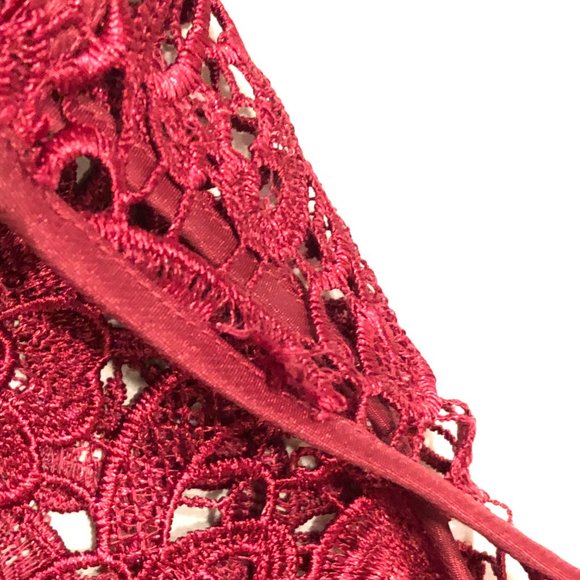 NWT Kay Unger NY Cranberry Floral Lace Dress - Picture 6 of 7